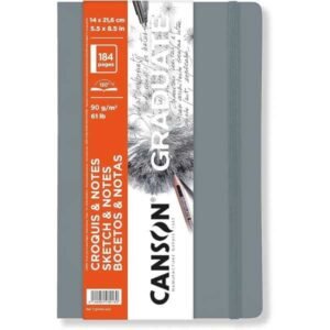 Canson Graduate Sketch Book 90gr. Tapa Blanda Gris Claro