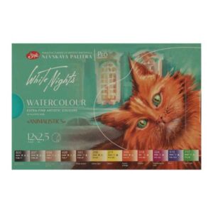 Acuarela White Nights Set 12 Godets Colores "ANIMALES"