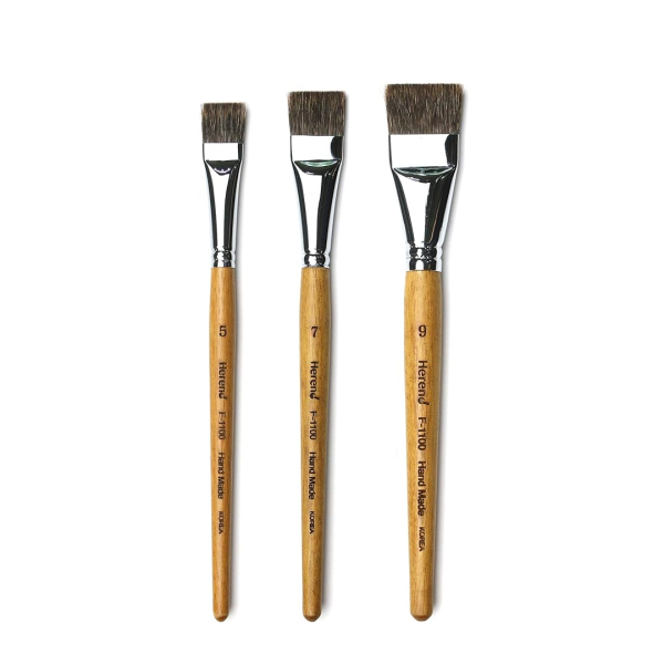 HEREND 3 Pinceles Planos F1100 PELO TAMIAS chipmunk