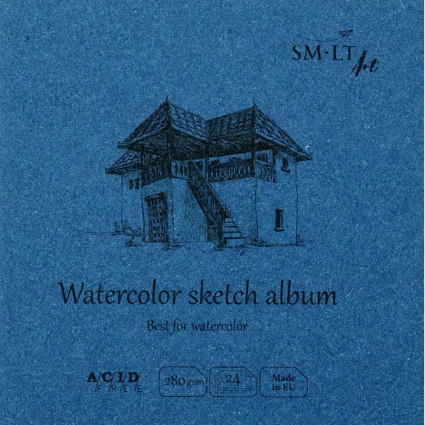 SM·LT Álbum Cosido Apertura 180º ACUARELA 14x14cm. 280gr. 24 Hojas