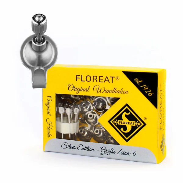 Ganchos FLOREAT WANDHAKEN. nº 0. 8 unidades PLATA