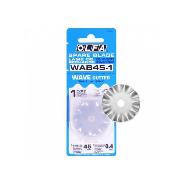 Recambio Cuchilla Giratoria Olfa WAB45-1 – Hoja Circular Ondulada 45 mm