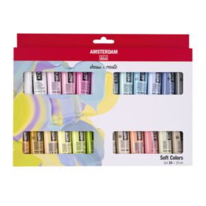 Amsterdam Serie Standard Acrílicos – Set 24 Tubos de 20 ml Colores Suaves