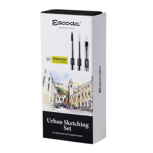 Escoda Urban Sketching Set – 3 Pinceles Acuarela Serie 8725