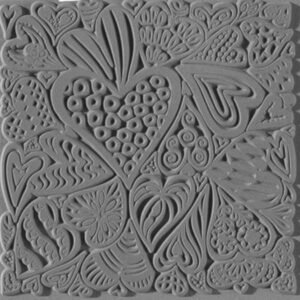 Cernit Placa de Textura 9x9 cm HEARTS – Sello Flexible para Arcilla