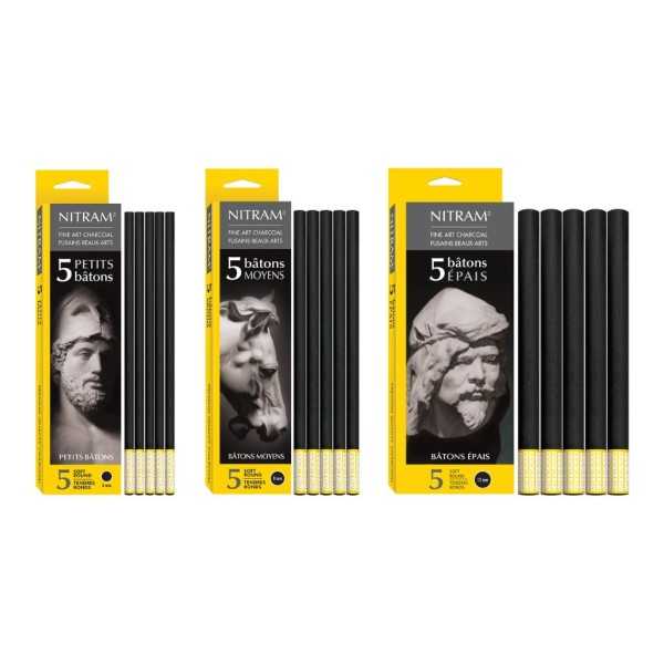 Carboncillos Redondos Extra Suaves Nitram Académie (6 mm, 8 mm, 12 mm)