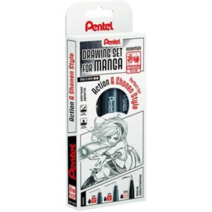 Set Manga Pentel Pointliner 0,05–0,2 mm y Brush Sign Pen SESP15