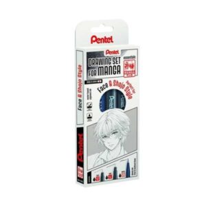 Inicio 4 Set Manga Pentel Pointliner 0,03–0,1 mm y Brush Sign Pen SESP15 Super Fino – Estilo Shojo (Ref. MNG3PCS-FA)