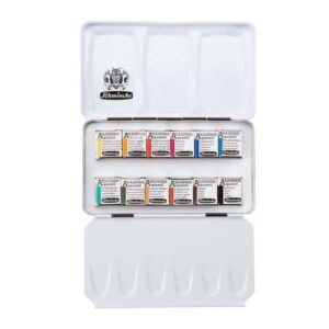 Caja metalica de 12 x 1/2 godets Acuarela AKADEMIE Schmincke