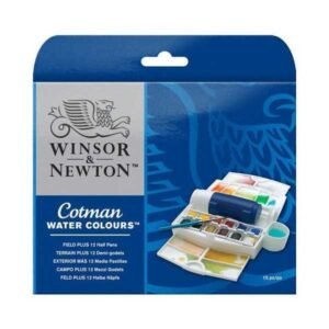 Acuarela COTMAN PLUS. 12 pastillas, pincel y depósito