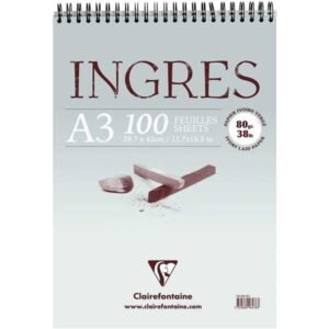 Clairefontaine Ingres Étude Bloc Espiral Papel Pastel Verjurado 80 g/m² - A3