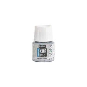 PEBEO SETACOLOR CUERO Pintura Acrílica para Cuero y Piel Sintética 45ml. - BRILLO PLATA