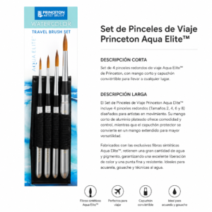 Inicio 9 Set de Pinceles de Viaje Princeton Aqua Elite Redondos nº 4, 6, 8 y 10 con Funda