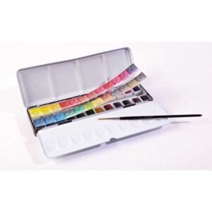 Acuarela Sennelier Caja metal 24 medias godet