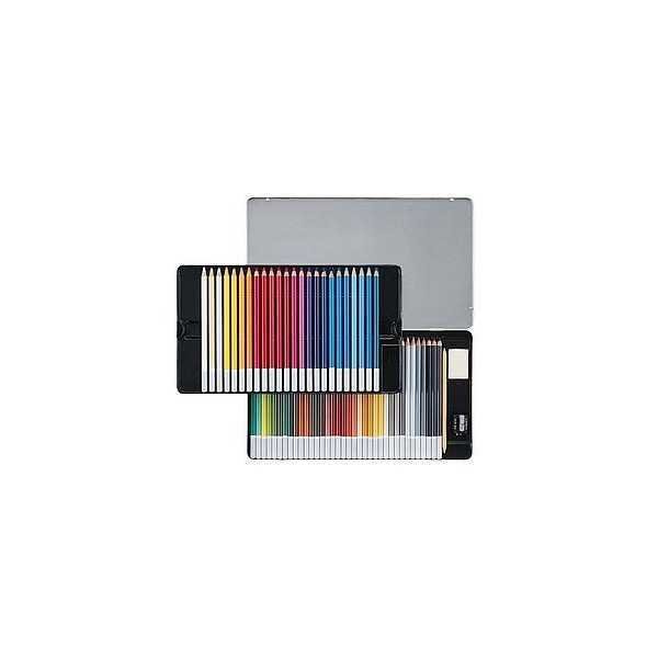 STABILO CarbOthello - Estuche metal 60 uds surtidas+ 1 afilalapices 4514 + 1 goma de borrar 1183 + 1 difumino