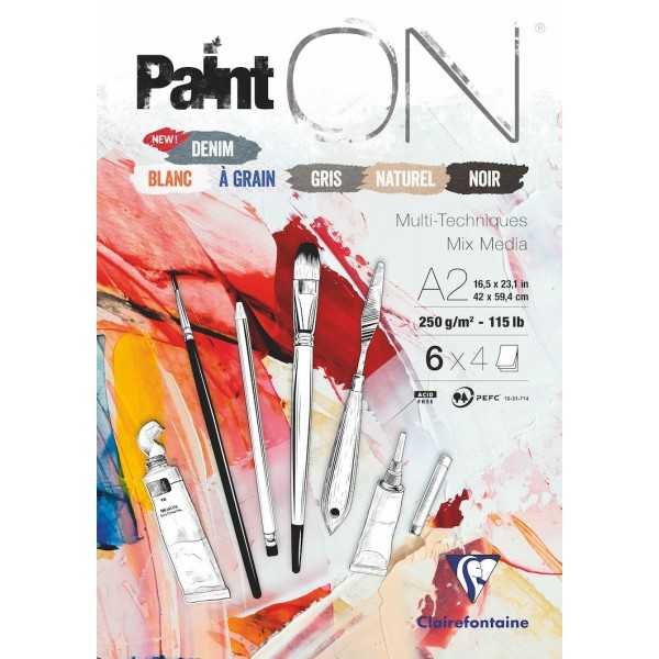 Bloc Multitécnicas Paint´On ClaireFontaine 250gr. Colores Surtidos