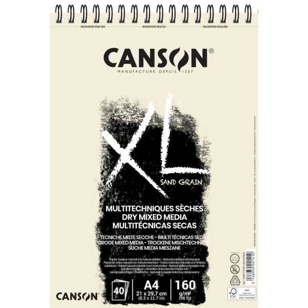 Bloc CANSON XL Sand Grain Blanco Natural