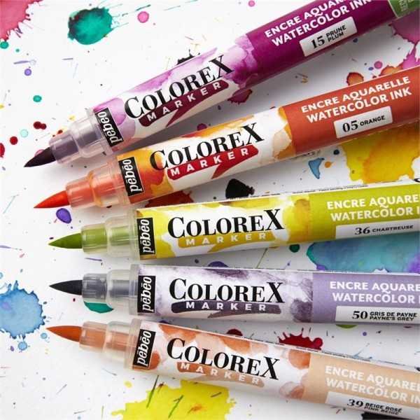 Pebeo Colorex Rotulador Acuarelable Punta de Pincel