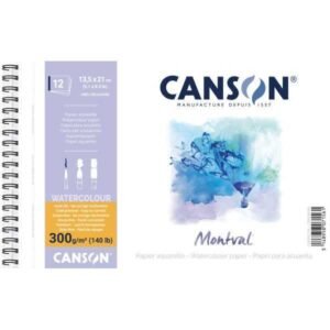 Canson Montval Bloc con Espiral para Acuarela 300 g/m² 12 Hojas - 13x21cm. (Paisaje)