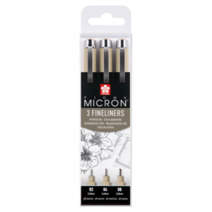 Pigma Micron Set de 3 Rotuladores Calibrados (02, 04 y 08)