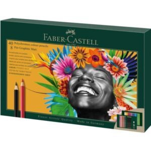 FABER CASTELL 40 Polychromos &  8 Pitt Graphite Matt estuche de regalo 50 Piezas