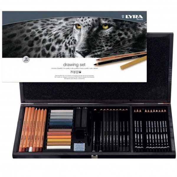 Caja de Madera Lyra Set de Dibujo 47 Piezas