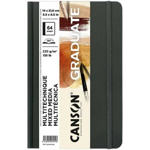 Cuaderno Canson Graduate Mix Media Fino 220gr. OCRE 14x21,6cm.