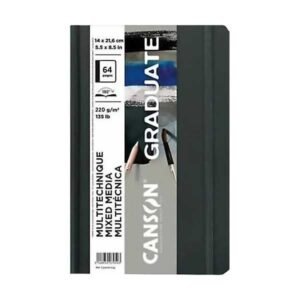 Cuaderno Canson Graduate Mix Media Fino 220gr. GRIS 14x21,6cm.